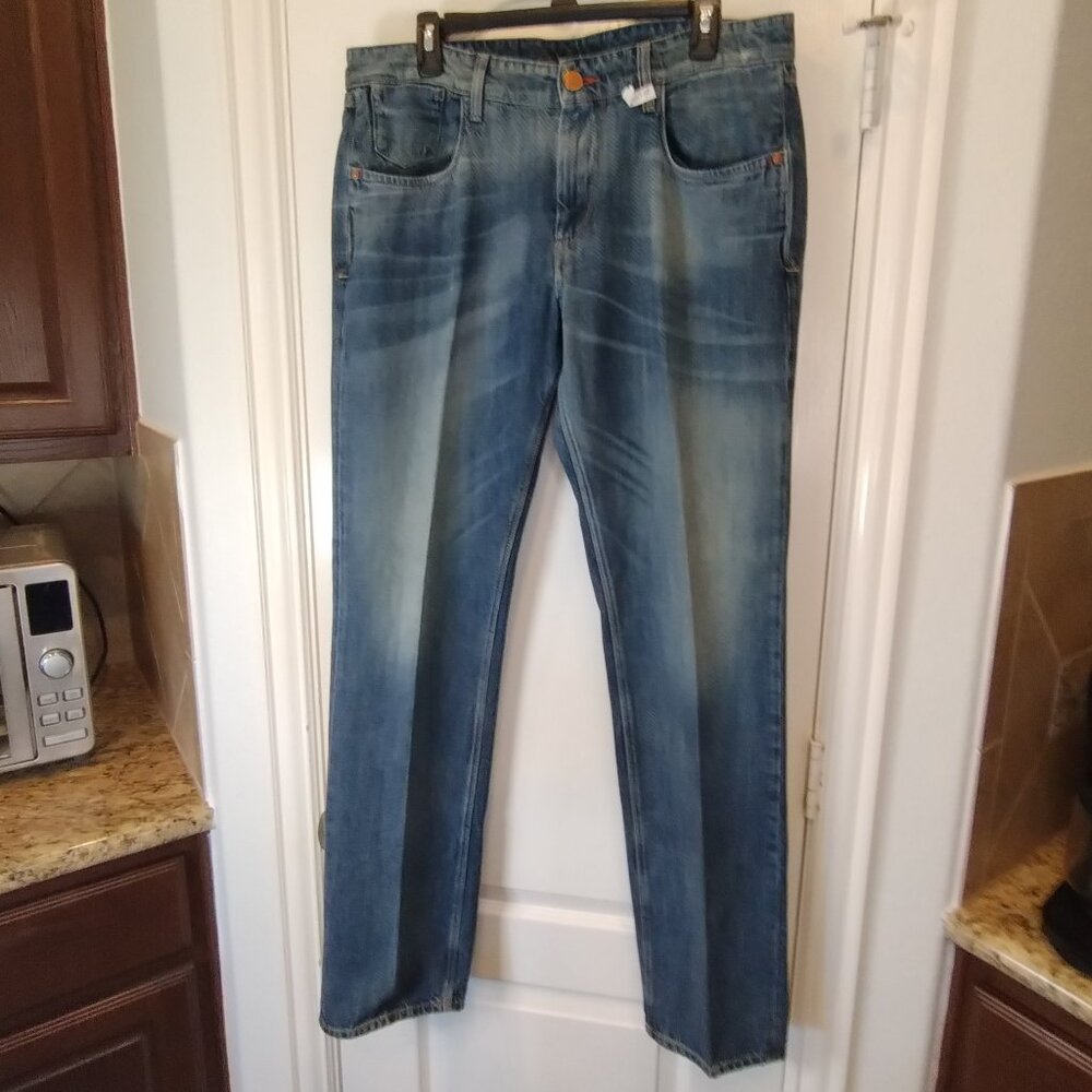 Robert Graham Slim Jim Jeans Distressed Boneyard Wash Size 36